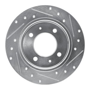 Hyundai TIBURON Brake Rotor (1) - Rear Left - R1 Concepts - Drilled & Slotted - Silver - `97-`06